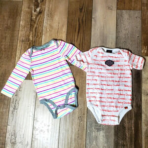 Harley-Davidson Baby Girl Onesie Bodysuit Bundle Size 3-6 Months